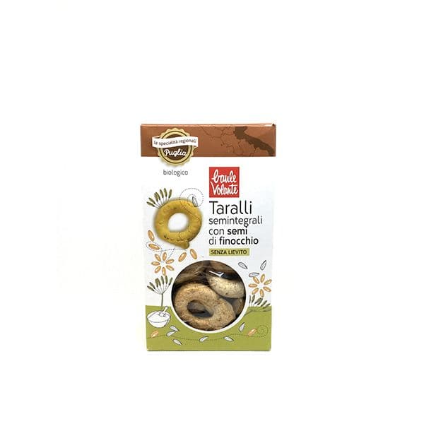 Taralli Pugliesi Semintegrali con Semi di Finocchio Bio (200 g)