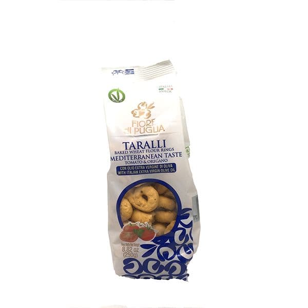 Taralli Pugliesi al Pomodoro e Origano con Olio Extravergine di Oliva (250 g)