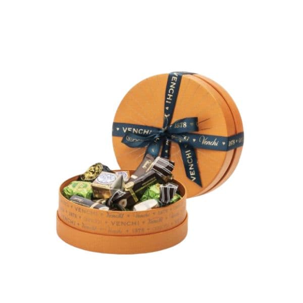 Scatole di Cioccolatini Assortiti, Cappelliera Arancio (200 gr) - Venchi 