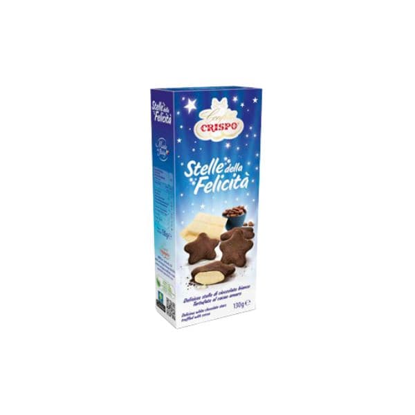 Cioccolato bianco tartufato al cacao amaro Stelle della felicità Crispo (130 gr)