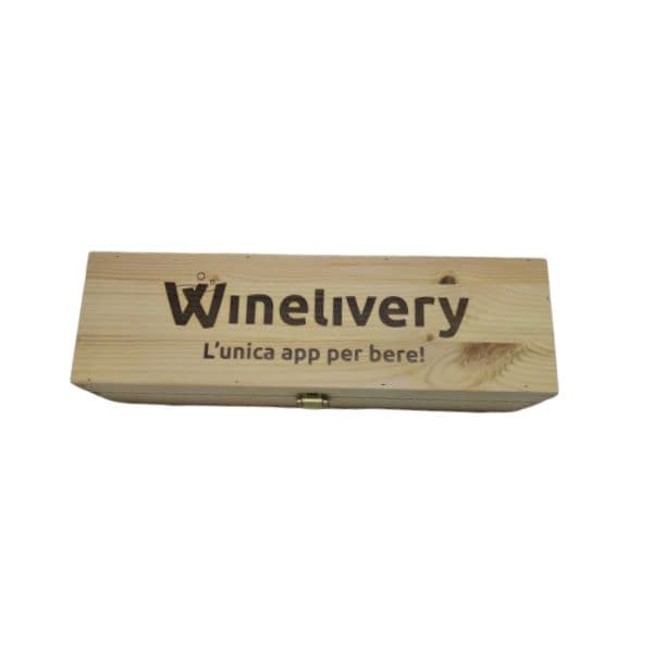 Cassetta in Legno con logo per una bottiglia (75 cl)