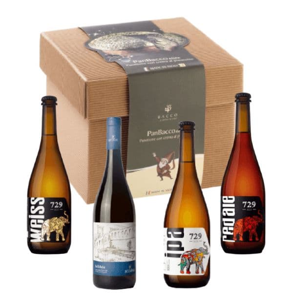 Kit Natalizio - Vino Bianco con Birre e Panettone al Pistacchio (900 g)