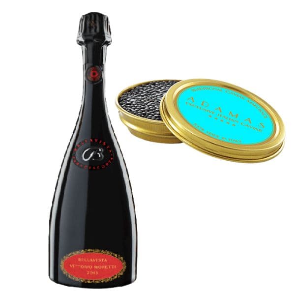 Kit Natalizio - Franciacorta DOCG Vittorio Moretti 2013 e Caviale Aqua (30 g)