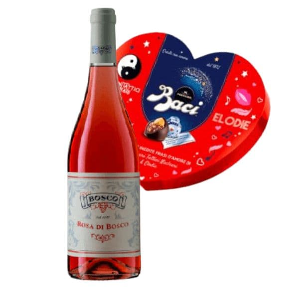 Kit Amore - Vino Rosato Colline Pescaresi IGP Rosa di Bosco 2019 + Baci Perugina (150 g)