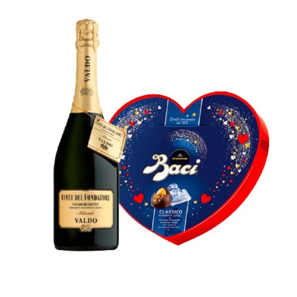 Kit Amore - Valdobbiadene Prosecco Superiore DOCG e Baci Perugina Linea Cuori (100 g)