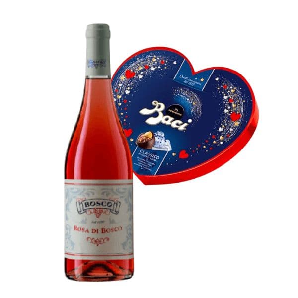 Kit Amore - Vino Rosato Colline Pescaresi IGP Rosa di Bosco 2019 + Baci Perugina (100 g)
