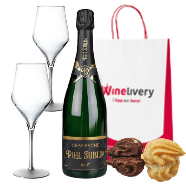 Kit Amore - Champagne Phil Sublime + 2 Calici + Baci Giulietta e Romeo + Sorpresa