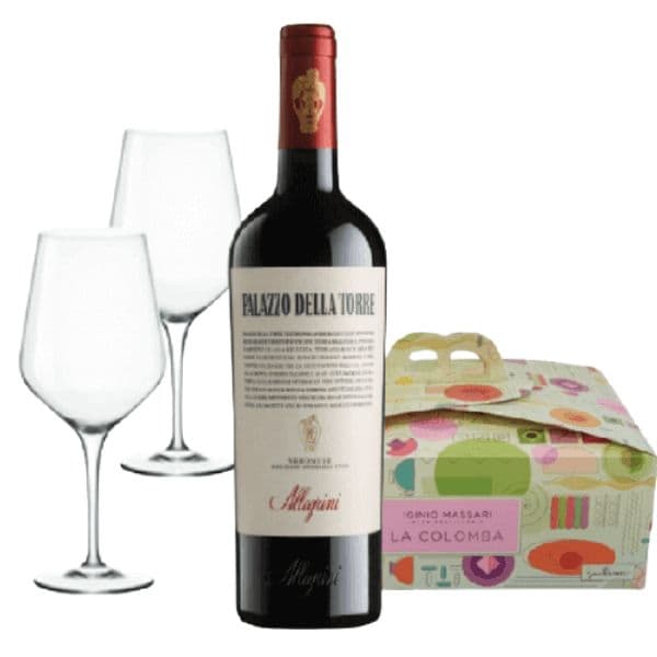 Kit Pasquale - Veronese IGT , Colomba Classica e 2 Calici