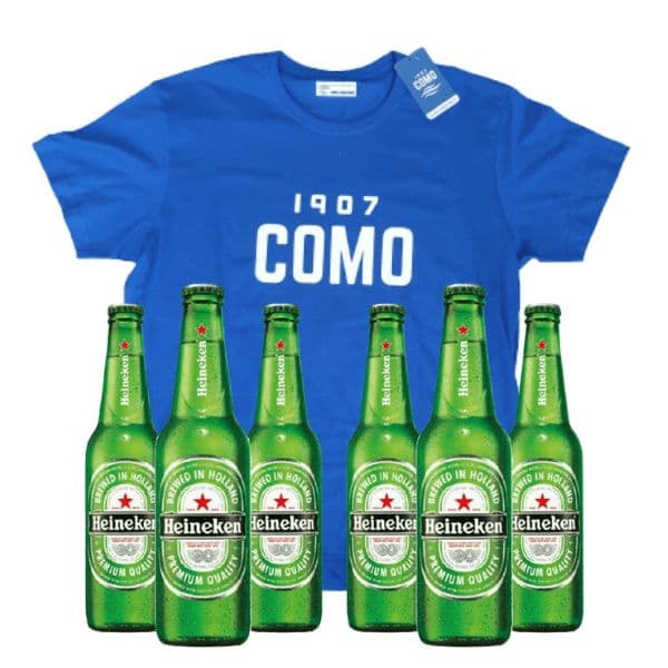 Kit Como1907 - Heineken Lager (33 cl) 6 pezzi e T-Shirt 