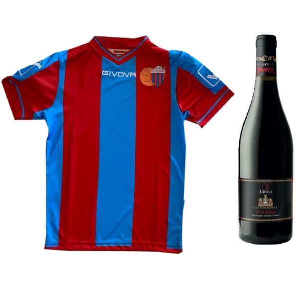 Kit Calcio Catania - Prima Maglia Stagione18/19 e Etna Rosso DOC 