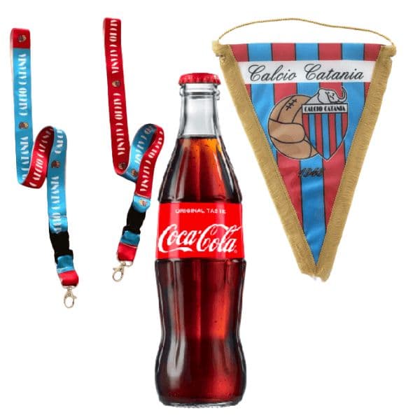 Kit Catania Calcio - Coca-Cola Original Taste Vetro e Gadget Catania Calcio