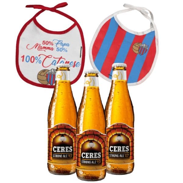 Kit Catania Calcio - Ceres Strong Ale 3 pezzi e Bavaglino Catania Calcio
