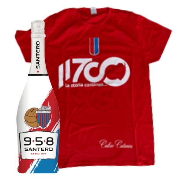 Kit Catania Calcio - Spumante Extra Dry Santero 958 Calcio Catania e Maglietta 11700