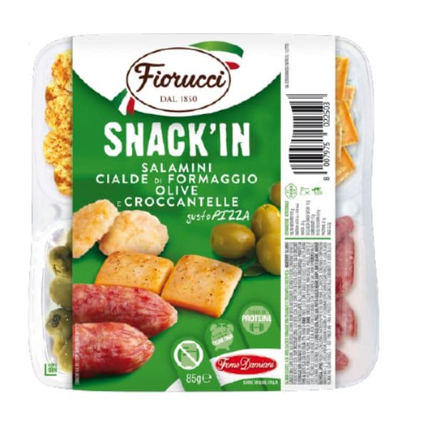 Snack'In Poker - Salamini, Cialde di Formaggio, Olive e Croccantelle Gusto Pizza (85 g)