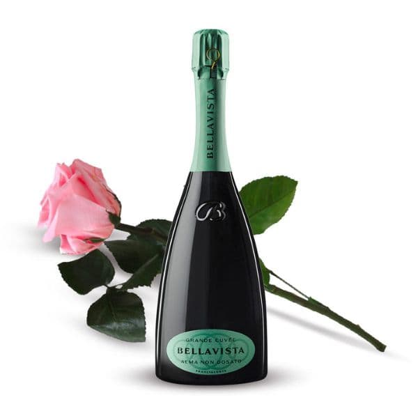 Kit Festa della Mamma - Franciacorta Non Dosato con una Rosa