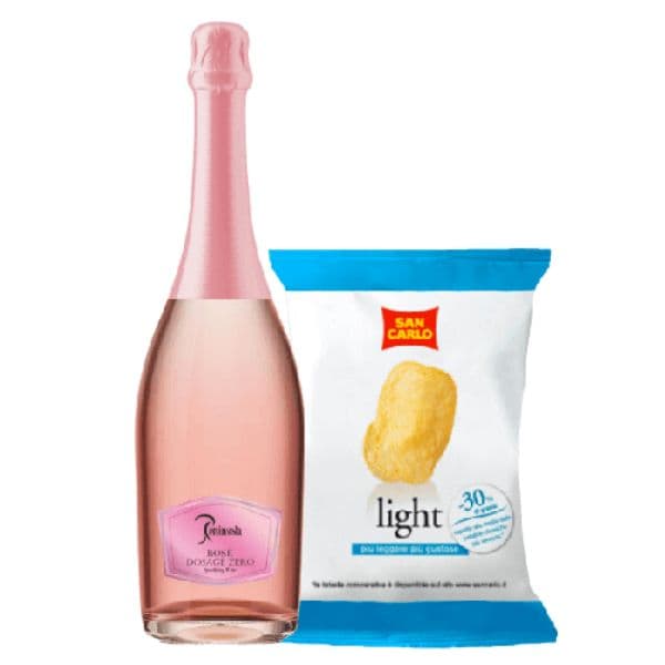 Kit Aperitivo - Rosè Dosaggio Zero e Patatine Light (50 g)