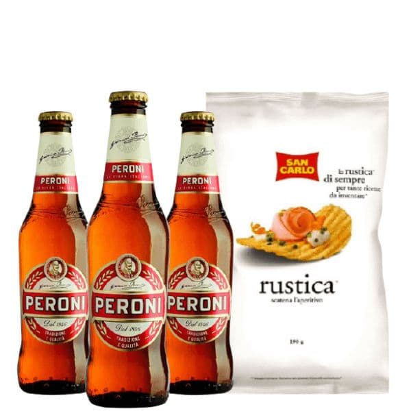 Kit Aperitivo - Peroni 3 pezzi e Patatine Rustica (190 g)