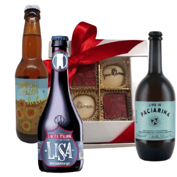 Kit Festa della Mamma - Paciarina, Lisa Lager Non Filtrata, IPA Helena, Praline Assortite