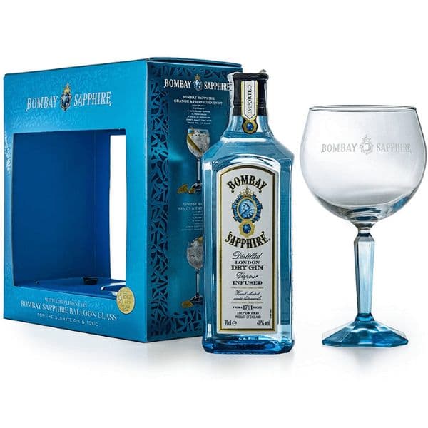Gin Bombay Sapphire con 1bicchiere balloon in box