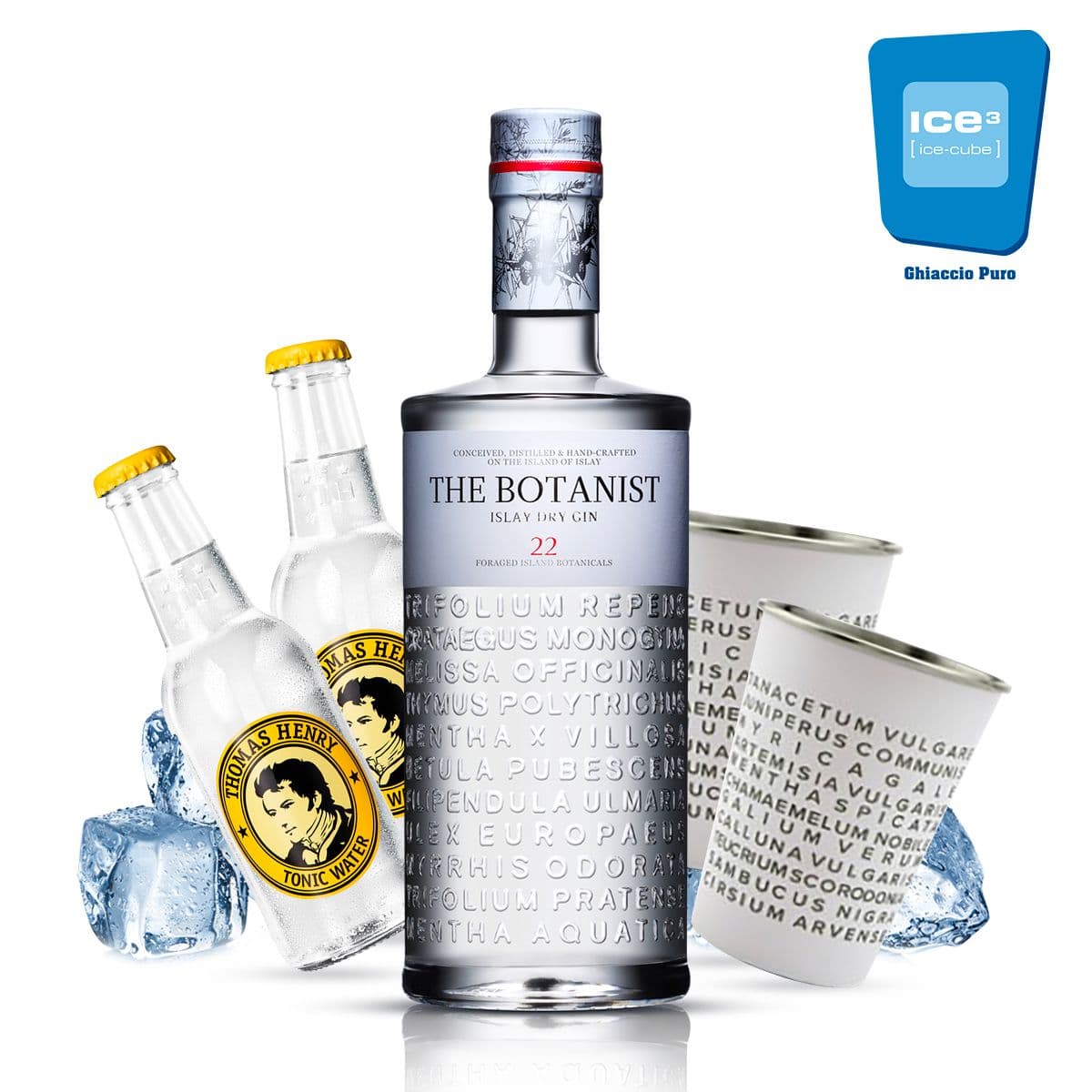 The Botanist - Gin Tonic Cocktail Kit - per 10 persone - con bicchieri The Botanist in omaggio!
