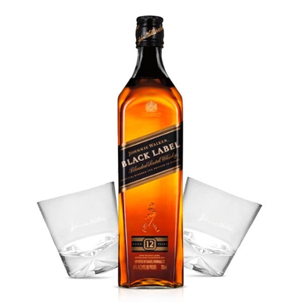 Johnnie Walker "Black Label" 12 anni (70 cl) - 2 bicchieri Johnnie in omaggio