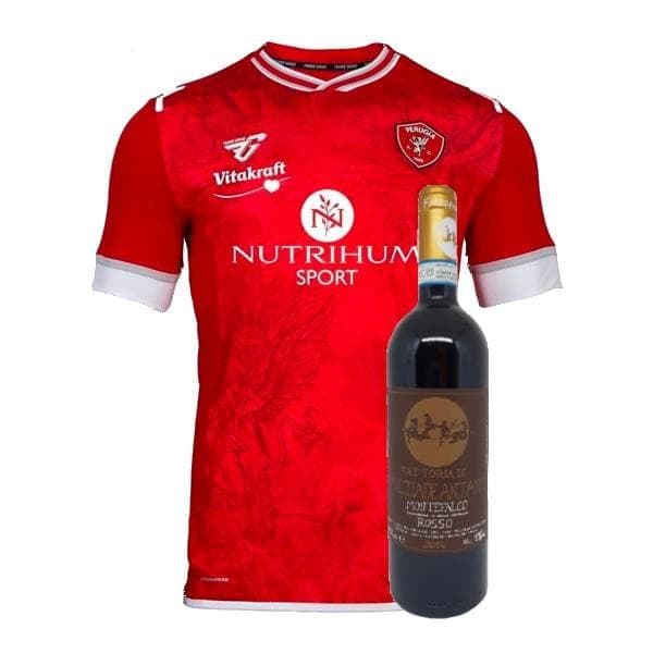 Rosso Montefalco DOC 2016 + Prima maglia ufficiale AC PERUGIA stagione 2021/22