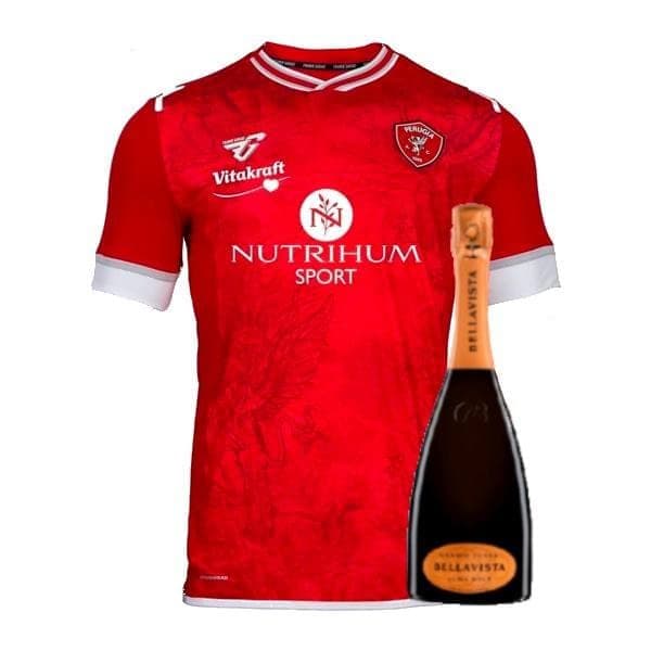Franciacorta DOCG Grande Cuvèe Alma Brut  + Prima maglia ufficiale AC PERUGIA stagione 2021/22
