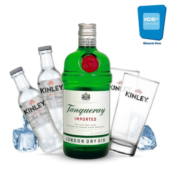 Tanqueray Gin Tonic kit per 10 persone - con bicchieri kinley inclusi!