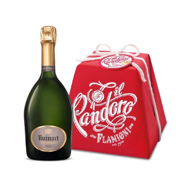 Champagne AOC R de Ruinart Brut + Pandoro Classico Flamigni Incarto Rosso (750 g)
