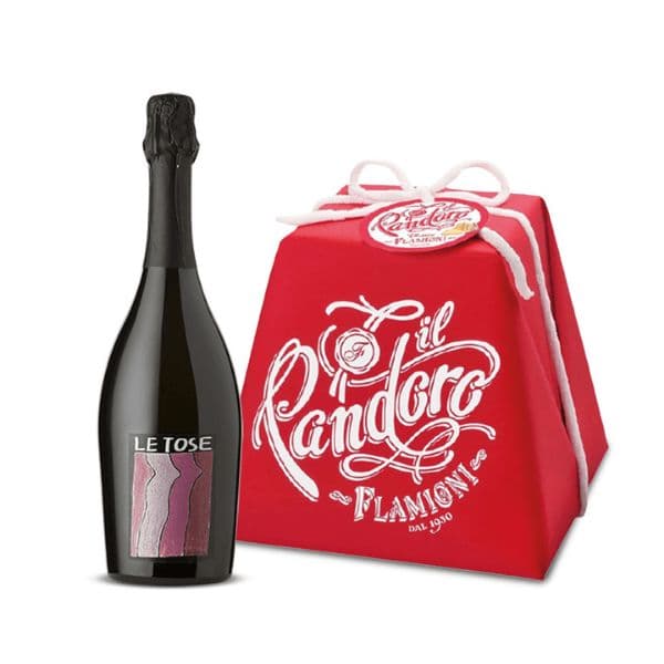 Prosecco Superiore Conegliano Valdobbiadene DOCG Le Tose Extra Dry + Pandoro Classico Flamigni Incarto Rosso (750 g)