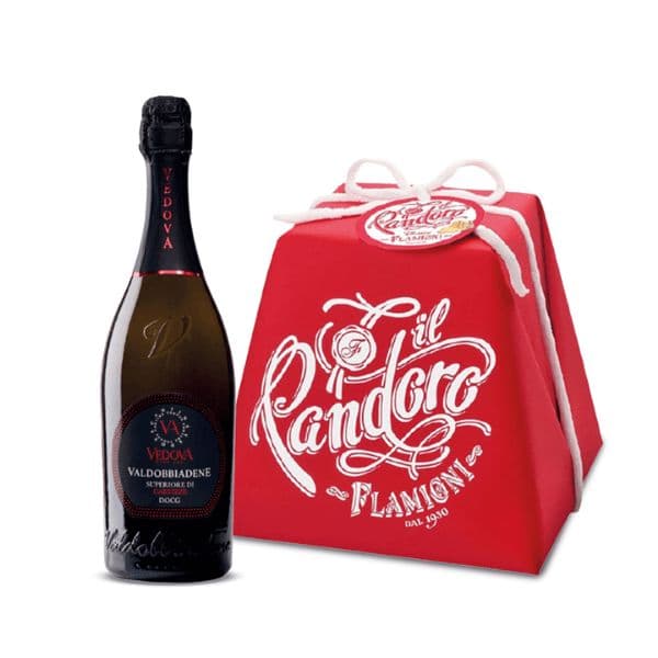 Spumante Superiore di Cartizze DOCG Valdobbiadene Dry + Pandoro Classico Flamigni Incarto Rosso (750 g)