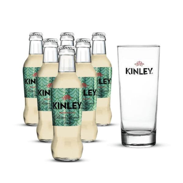 Kinley Bitter Lemon Taste (20 cl) 6 pezzi con Bicchiere Kinley Incluso!
