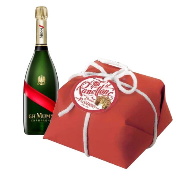 Champagne AOC Grand Cordon Brut + Panettone Glassato Incartato Rosso (750 g)