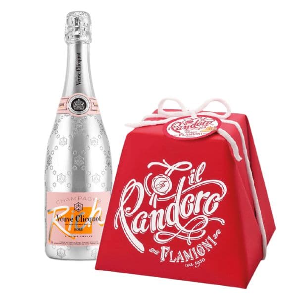Champagne AOC Doux Rich Rosé + Pandoro Classico Flamigni Incarto Rosso (750 g)