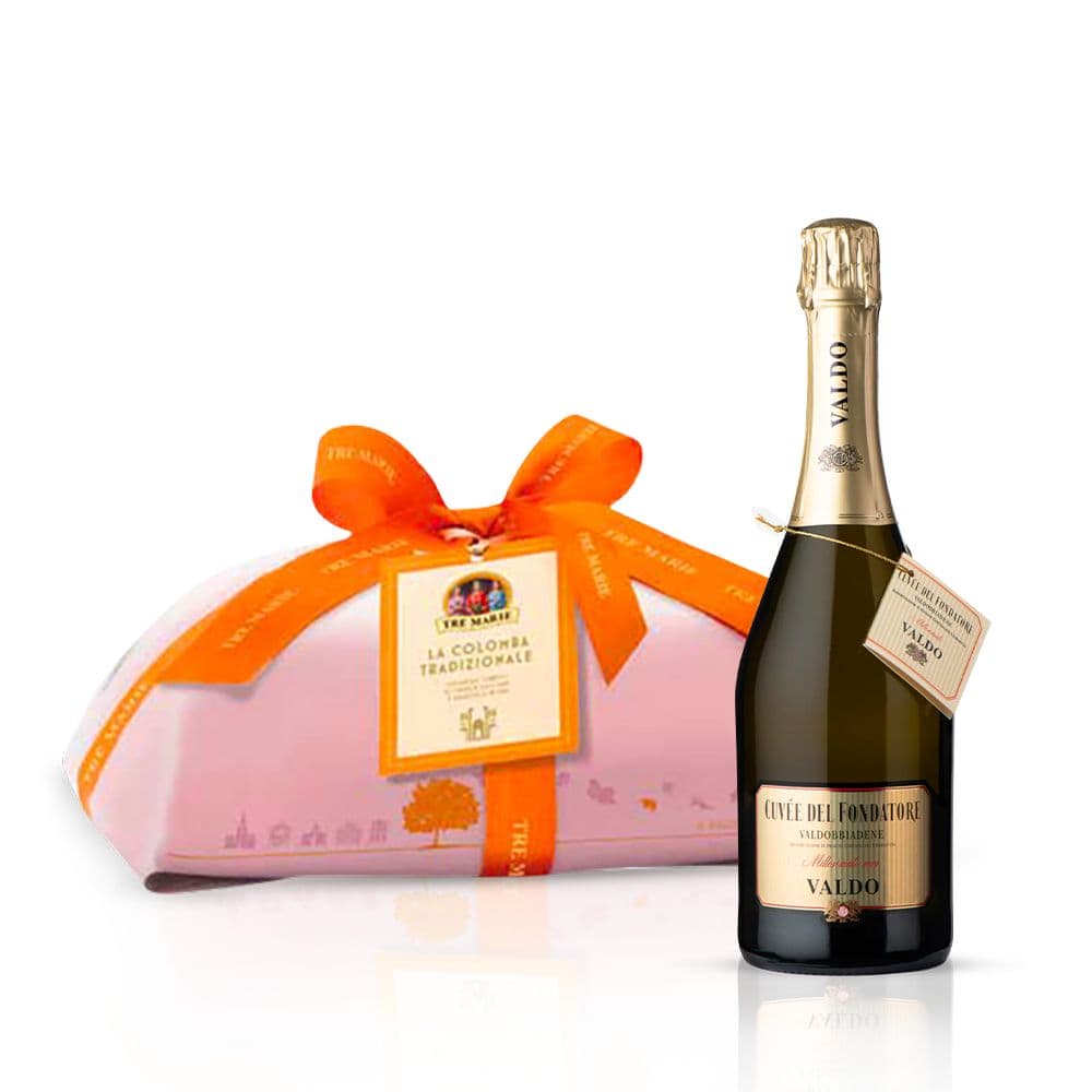 Kit Pasquale - Valdobbiadene Prosecco Superiore DOCG + La Colomba Tradizionale Tre Marie incartata a mano (1 kg)