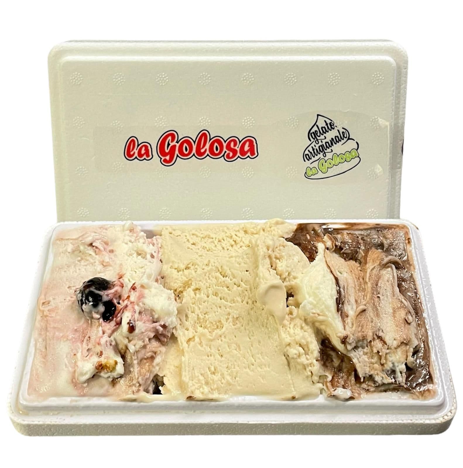 Gelato artigianale - Gelato amarena , nocciola e cremino (vaschetta da 500 gr)