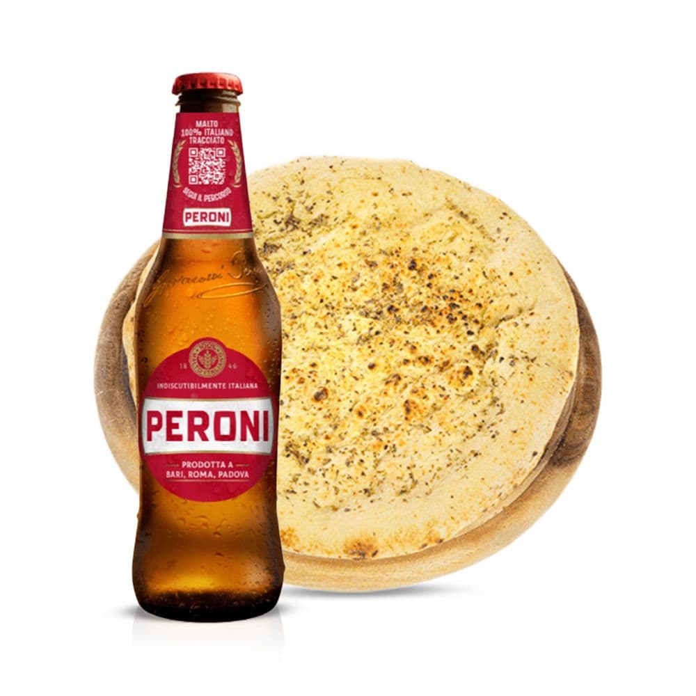 Focaccia - Pronta in 5 minuti! + Peroni (33 cl)