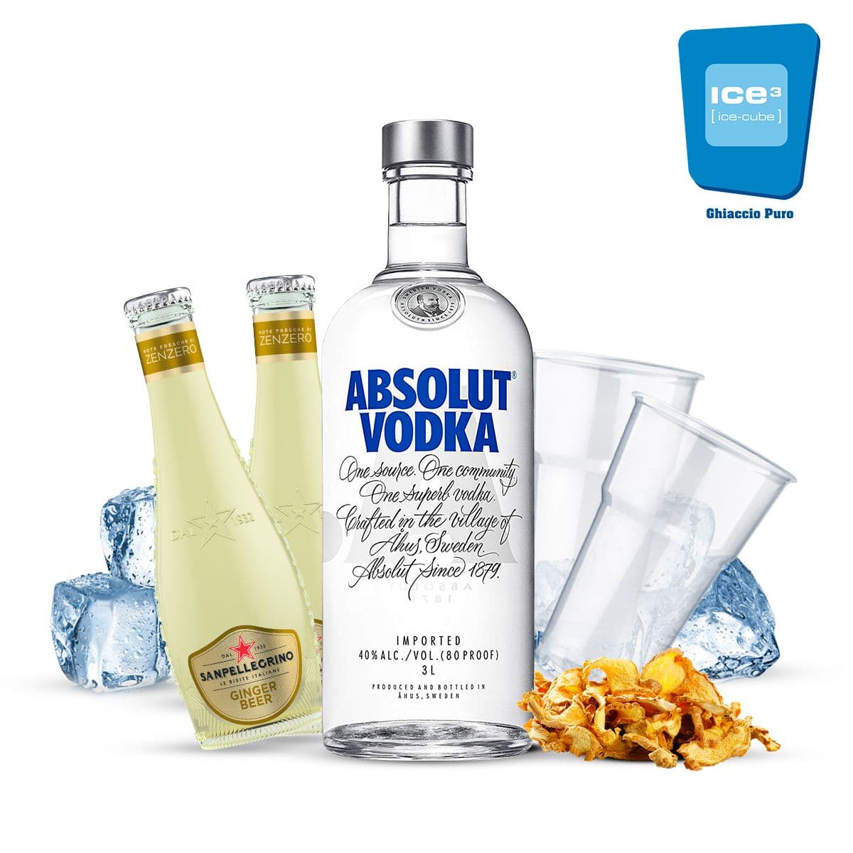 Absolut Vodka Mule Cocktail Kit con Zenzero - per 10 persone