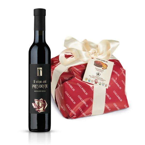Panettone Columbus + Terrazze Retiche di Sondrio IGT Il Vino del Presidente 2017 