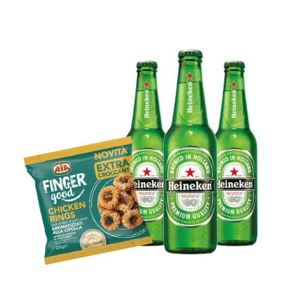 3 Heineken Lager + Chicken Rings AIA