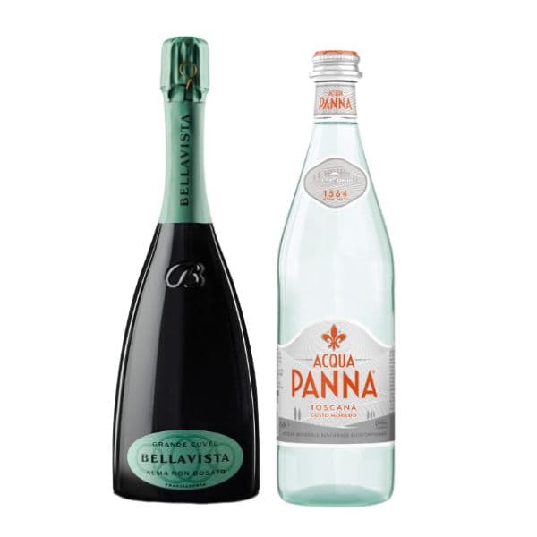 Franciacorta DOCG Grande Cuvée Alma Non Dosato con Acqua Panna