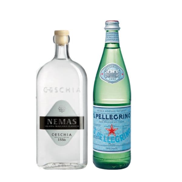 Grappa Nemas (70 cl) con S.Pellegrino