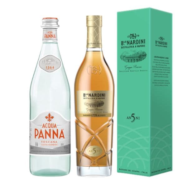 Grappa Riserva 5 Anni Selezione Bortolo Nardini - Astucciata (70cl) con Acqua Panna