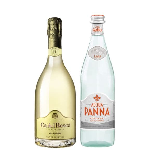 Franciacorta DOCG Cuvée Prestige Extra Brut Edizione 45 con Acqua Panna