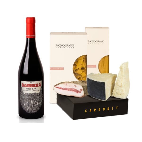 Kit per Carbonara con Mezze Maniche Monograno Felicetti (500 g) + Colli Tortonesi DOC Barbera
