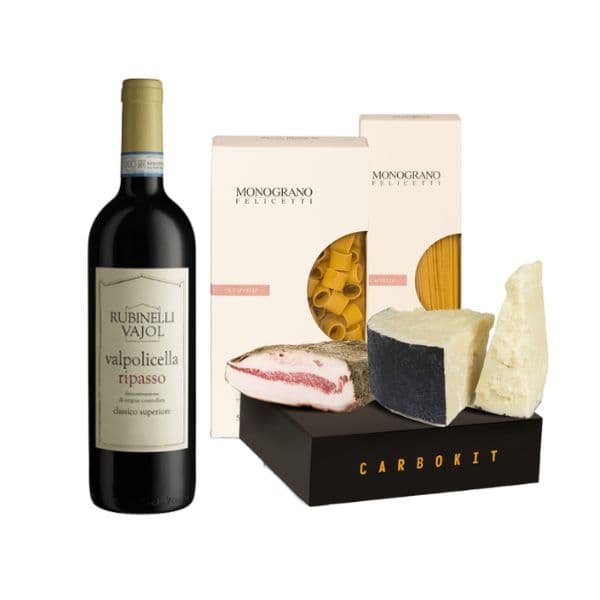Kit per Carbonara con Spaghetti Monograno Felicetti (500 g) + Valpolicella Classico Superiore Ripasso DOC 2017