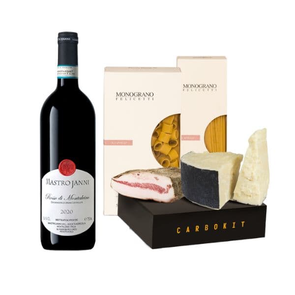 Kit per Carbonara con Pasta Massimo Zero Gluten Free (400 g) + Rosso di Montalcino DOC 2020