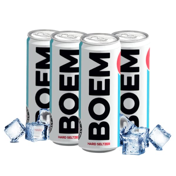 BOEM Hard Seltzer (25 cl) 4 pezzi con ghiaccio