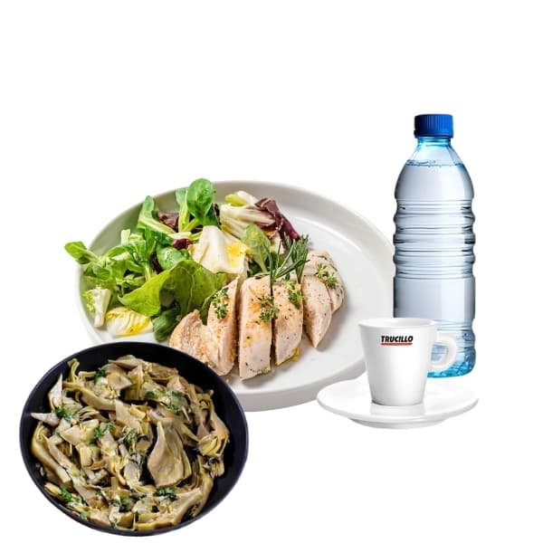Menù Secondo e Contorno - Petto di pollo grigliato e Carciofi in tecia