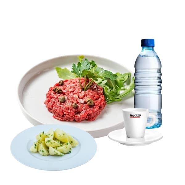Menù Secondo e Contorno - Tartare di carne piemontese e Patate prezzemolate